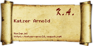 Katzer Arnold névjegykártya